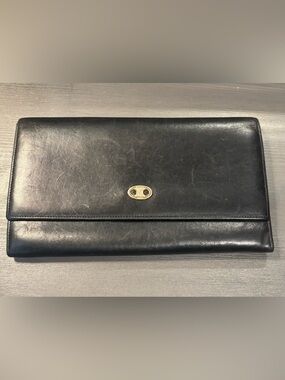 Final Price Vintage Celine Triomphe Leather Long Wallet